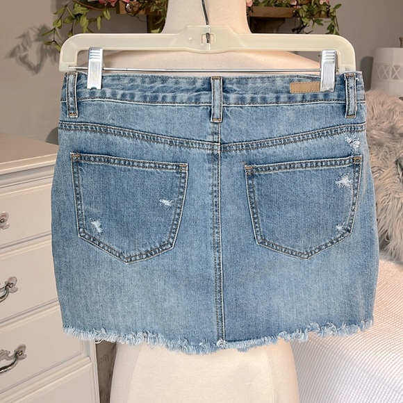 Denim Jean Skirt Distressed Western Rodeo Womens 5 True Craft - Picture 5 of 7